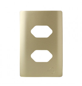 Placa P/ 2 Tomadas 4x2 - Novara Dourado